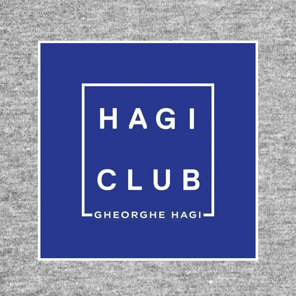 Gheorghe Hagi Logo Men's T-Shirt – grey close-up detail shot of the Gheorghe Hagi Players Couture logo design