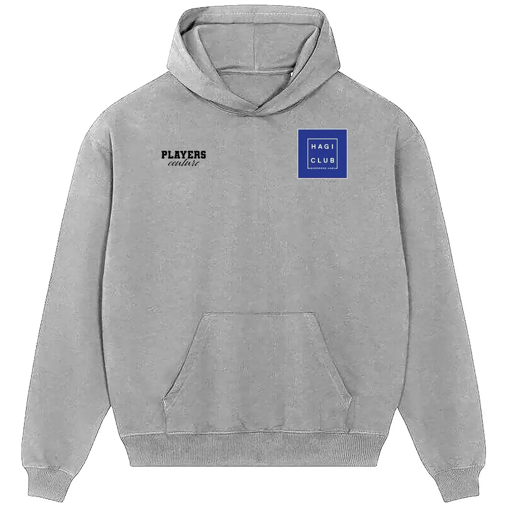 Gheorghe Hagi hoodie – grey men's hoodie featuring the Gheorghe Hagi Players Couture logo
