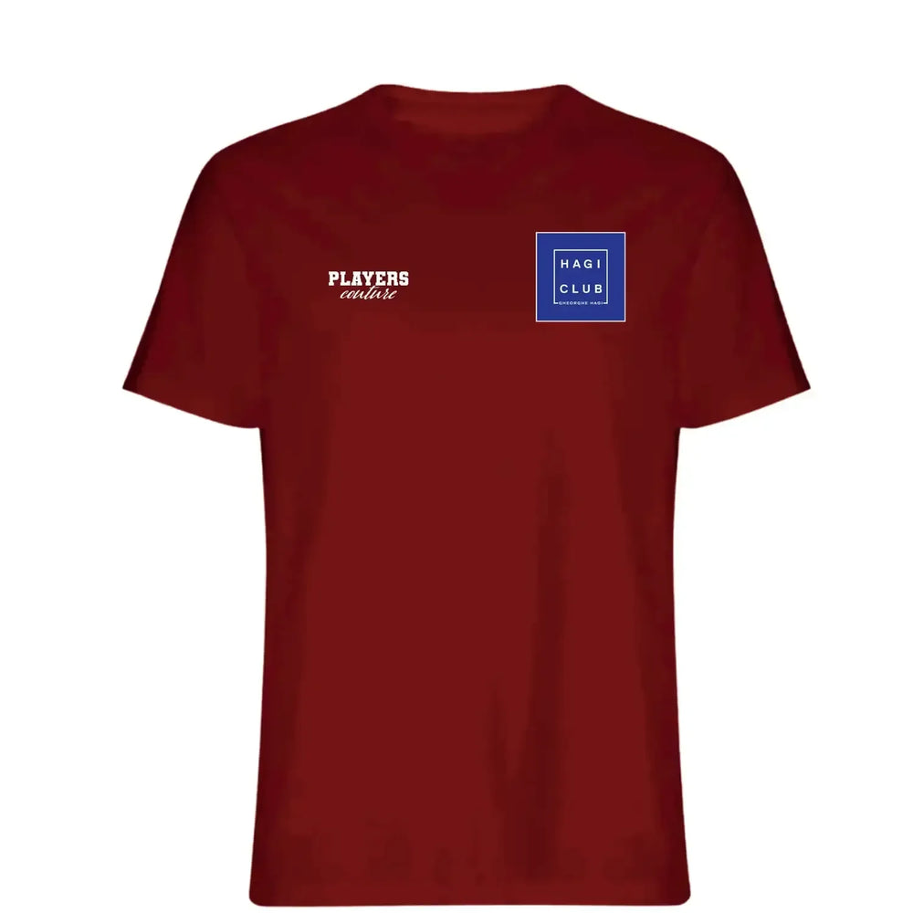 Gheorghe Hagi t-shirt – red men's t-shirt featuring the Gheorghe Hagi Players Couture logo
