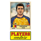 Gheorghe Hagi World Cup Sticker Men's T-Shirt – close-up detail shot of the Gheorghe Hagi World Cup Players Couture logo