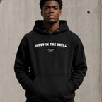 ghost-in-the-shell name-print hoodie - black