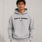 ghost-of-tsushima name-print hoodie - grey