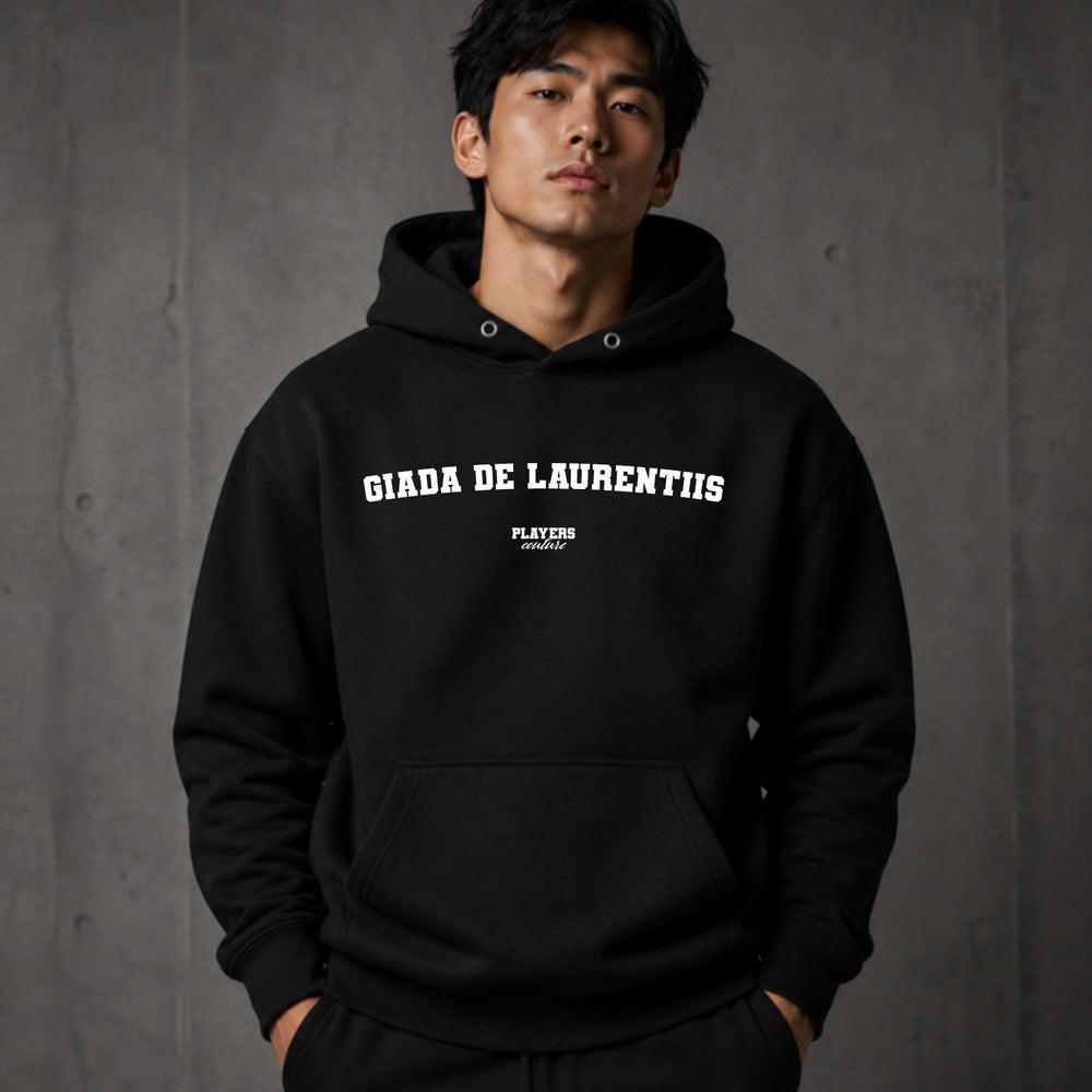 giada-de-laurentiis name-print hoodie - black
