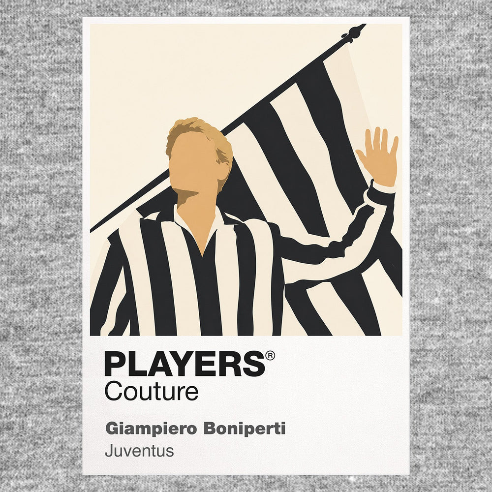 Giampiero Boniperti Juventus Icon Frame Men's Hoodie — Gray Artwork