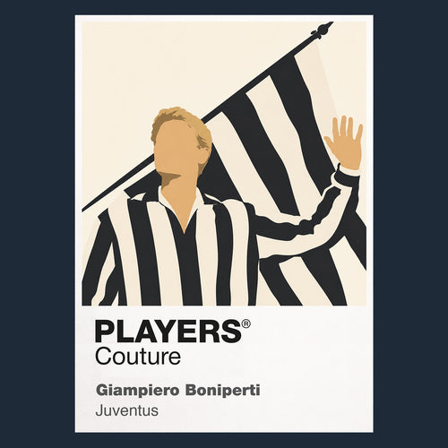 Giampiero Boniperti Juventus Icon Frame Men's Hoodie — Navy Artwork