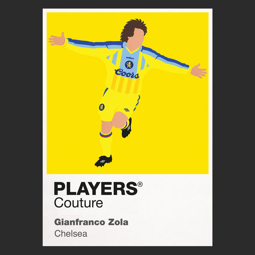 Gianfranco Zola Chelsea away Icon Frame artwork in black