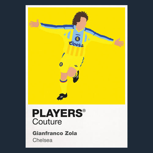 Gianfranco Zola Chelsea away Icon Frame artwork in navy
