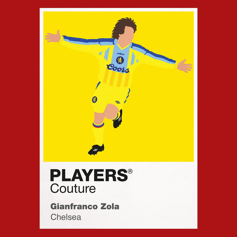 Gianfranco Zola Chelsea away Icon Frame artwork in red