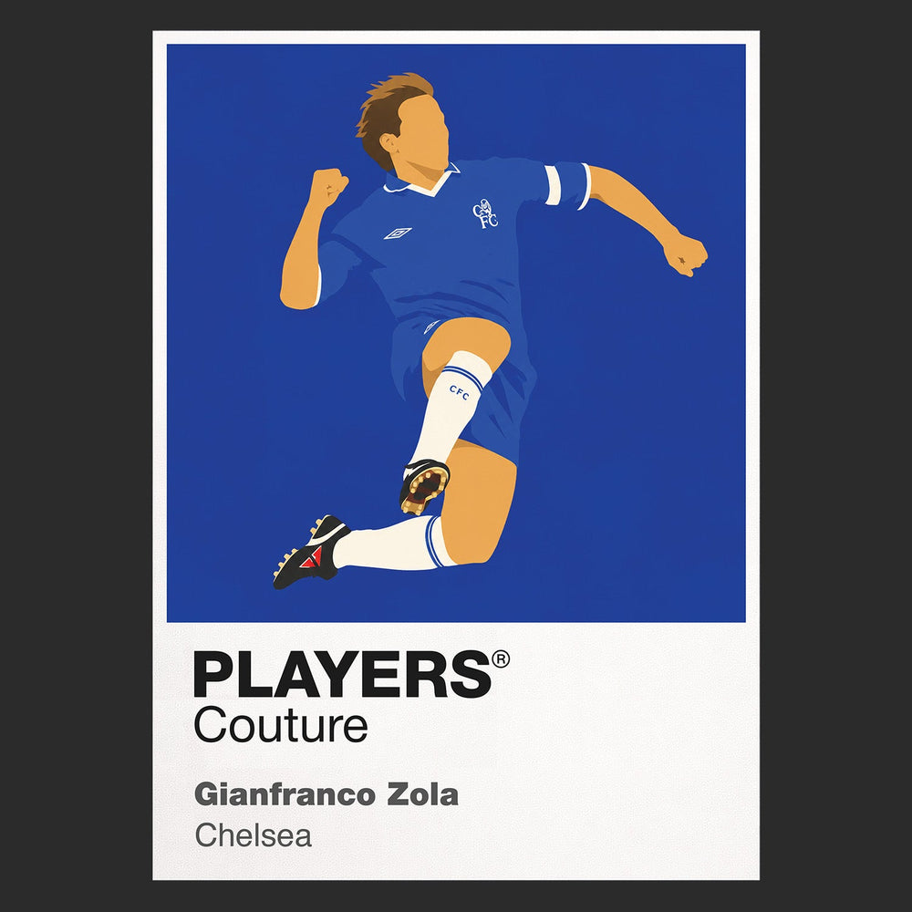 Gianfranco Zola Chelsea Icon Frame Men's Hoodie — Black Artwork