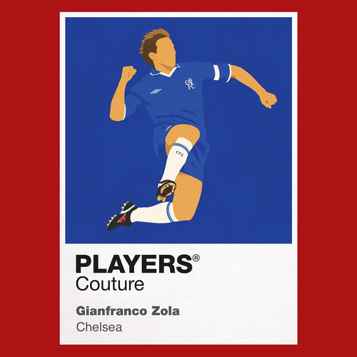 Gianfranco Zola Chelsea Icon Frame Men's Hoodie — Red Artwork