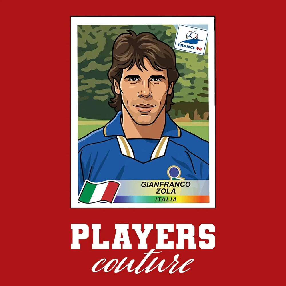 Gianfranco Zola World Cup Sticker Kids Hoodie – gianfranco zola red Players Couture design
