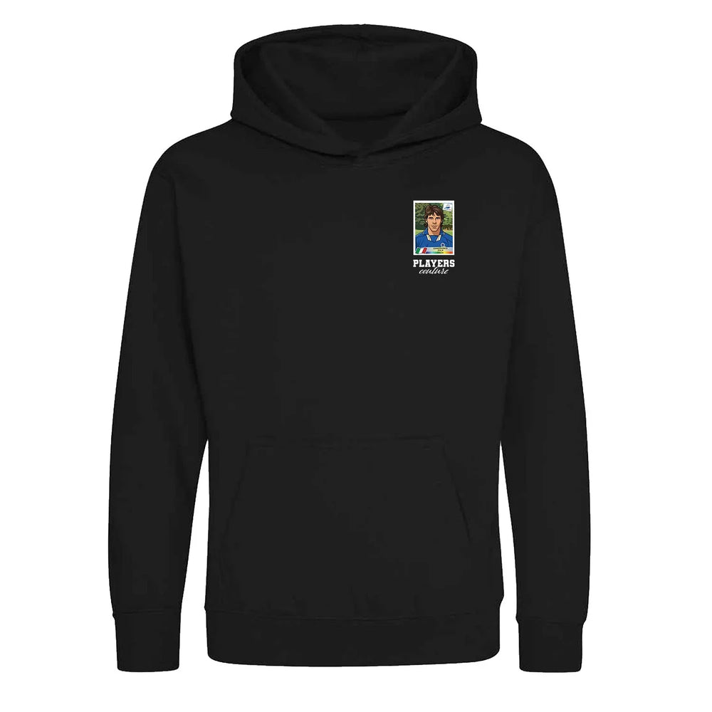 Gianfranco Zola World Cup Sticker Kids Hoodie – gianfranco zola sticker kids black hoodie Players Couture design