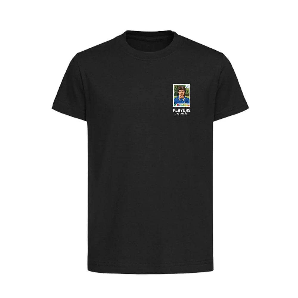 Gianfranco Zola World Cup Sticker Kids T-Shirt – gianfranco zola sticker kids black tshirt Players Couture design