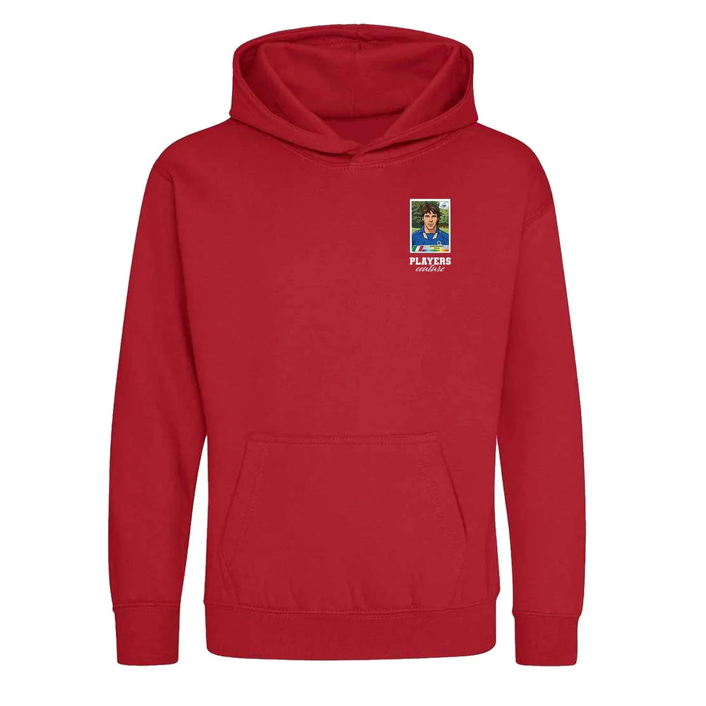 Gianfranco Zola World Cup Sticker Kids Hoodie – gianfranco zola sticker kids red hoodie Players Couture design