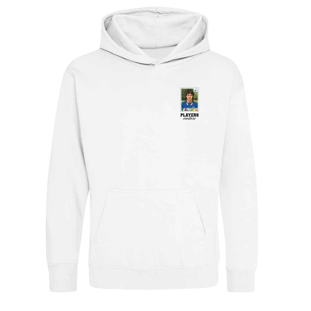 Gianfranco Zola World Cup Sticker Kids Hoodie – gianfranco zola sticker kids white hoodie Players Couture design