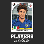Gianluca Vialli World Cup Sticker Kids T-Shirt – gianluca vialli black Players Couture design