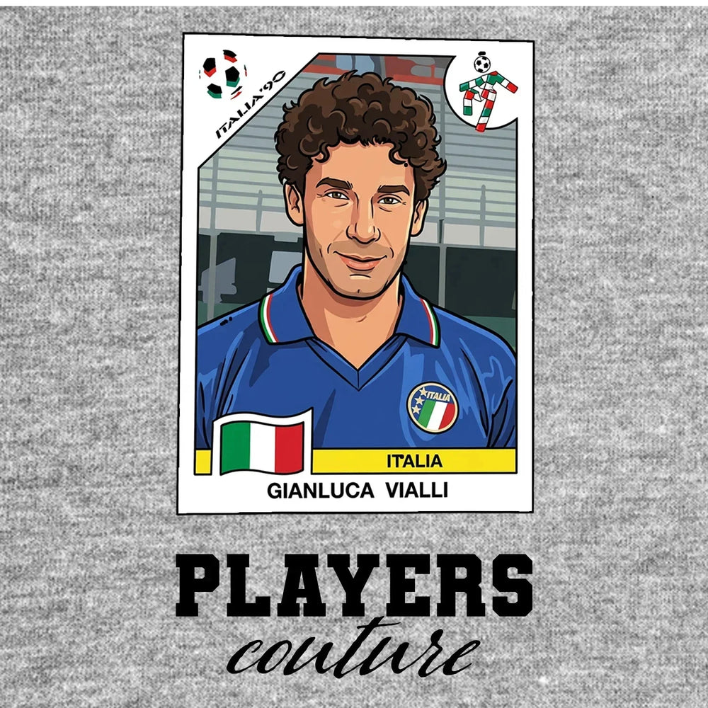 Gianluca Vialli World Cup Sticker Men's Hoodie – gianluca vialli grey Players Couture design