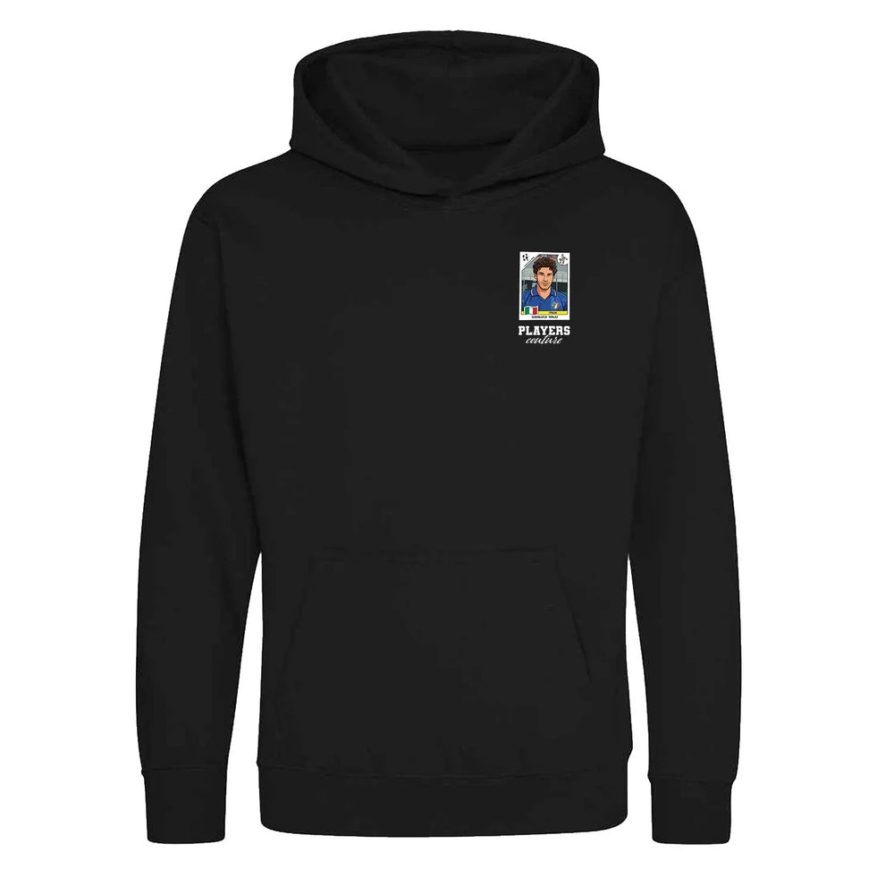 Gianluca Vialli World Cup Sticker Kids Hoodie – gianluca vialli sticker kids black hoodie Players Couture design