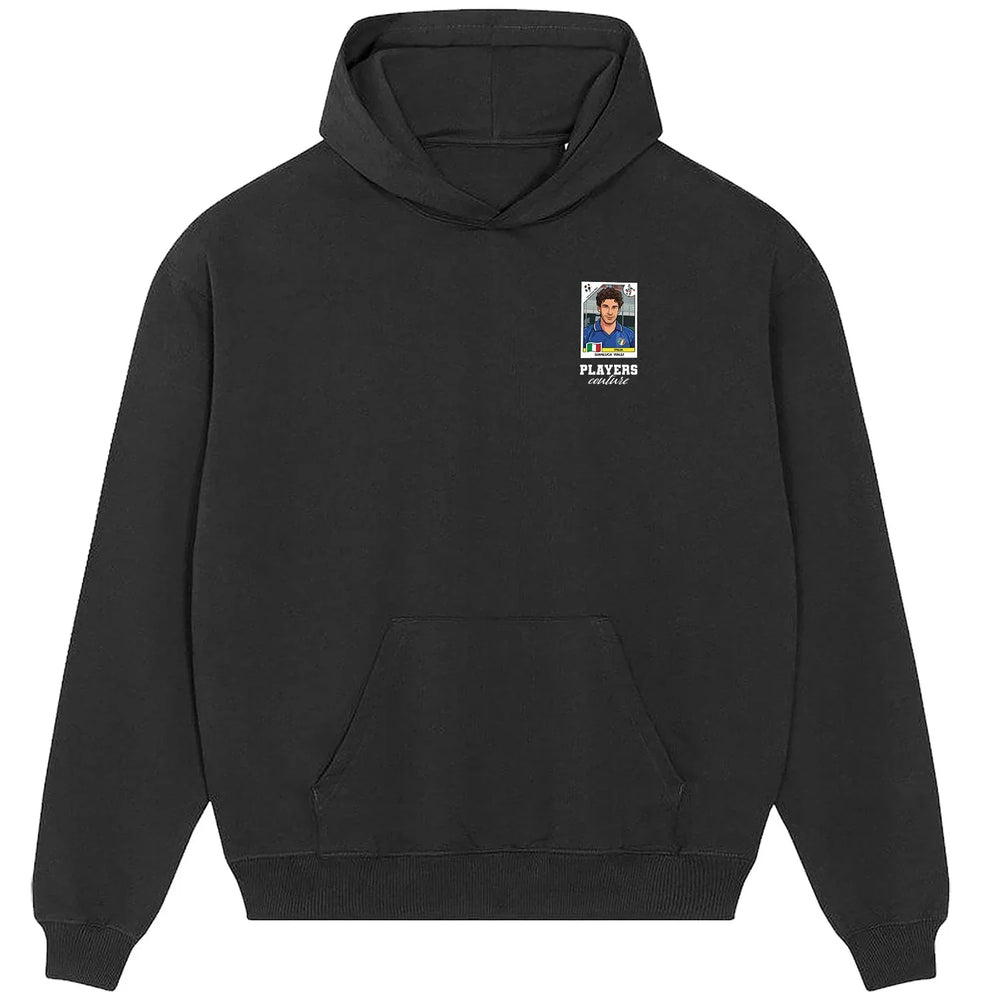 Gianluca Vialli World Cup Sticker Men's Hoodie – gianluca vialli sticker mens black hoodie Players Couture design