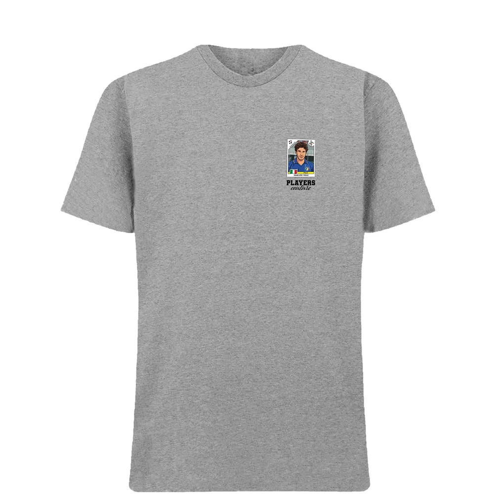 Gianluca Vialli World Cup t-shirt – grey men's t-shirt featuring the Gianluca Vialli World Cup Players Couture logo