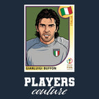Gianluigi Buffon World Cup Sticker Men's T-Shirt – navy close-up detail shot of the Gianluigi Buffon World Cup Players