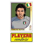 Gianluigi Buffon World Cup Sticker Men's T-Shirt – close-up detail shot of the Gianluigi Buffon World Cup Players Couture