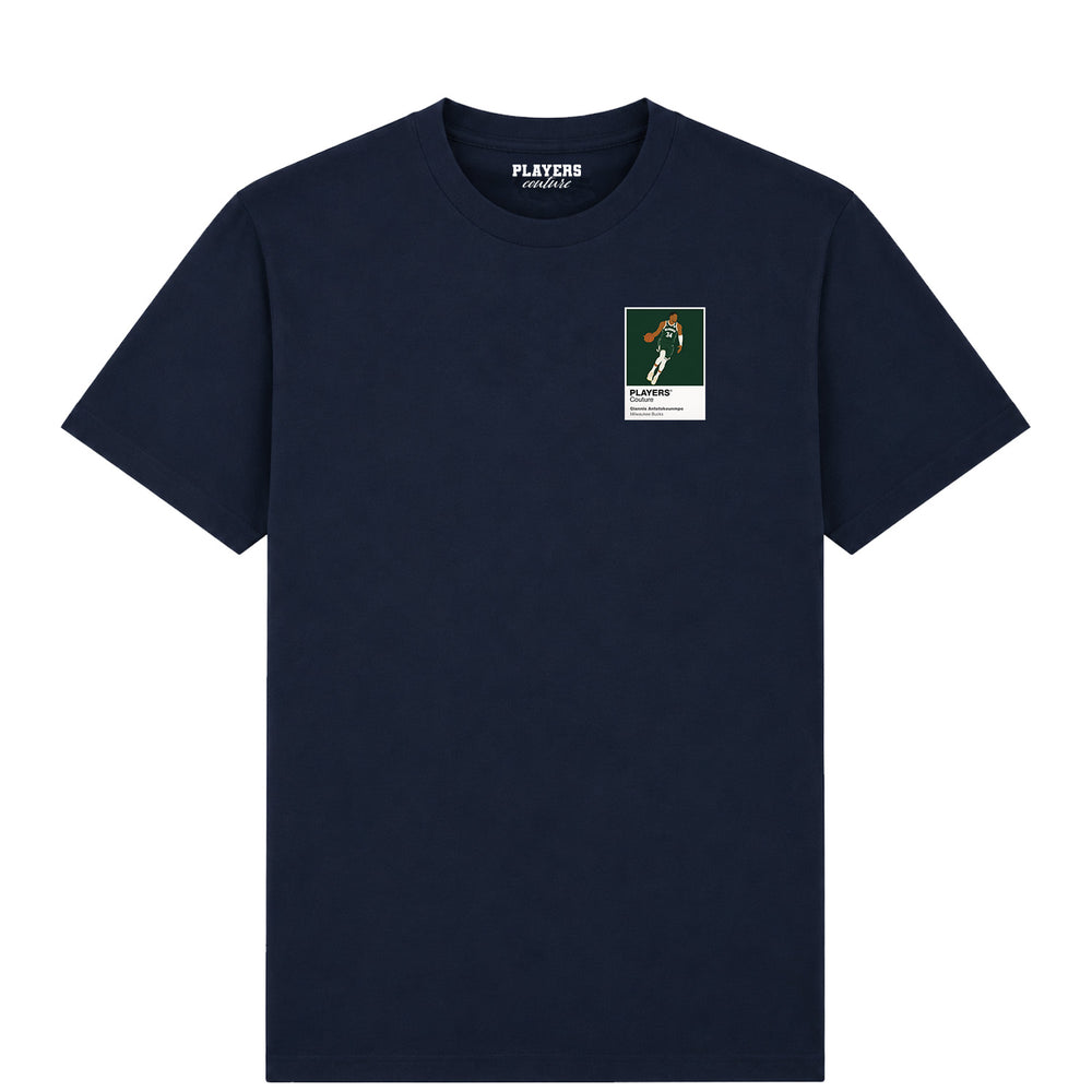 Giannis Antetokounmpo Bucks Basketball Icon Frame Men's T-Shirt - Navy