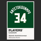 Giannis Antetokounmpo 34 Jersey Frame Men's T-Shirt – black close-up detail shot of the Giannis Antetokounmpo 34 Players