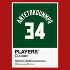 Giannis Antetokounmpo 34 Jersey Frame Men's T-Shirt – red close-up detail shot of the Giannis Antetokounmpo 34 Players