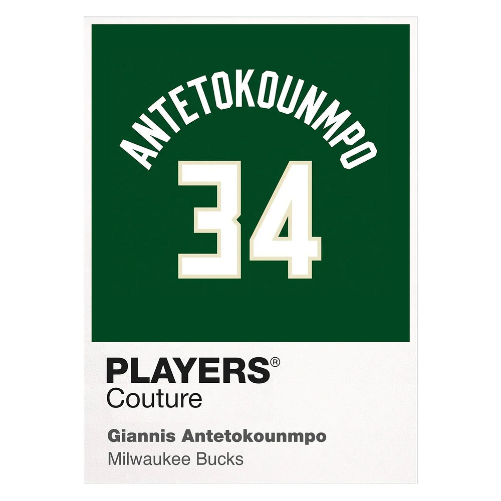 Giannis Antetokounmpo 34 Jersey Frame Men's T-Shirt – white close-up detail shot of the Giannis Antetokounmpo Players