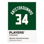 Giannis Antetokounmpo 34 Jersey Frame Men's T-Shirt – white close-up detail shot of the Giannis Antetokounmpo Players