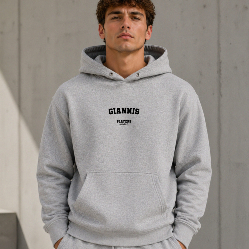 giannis name-print hoodie - grey