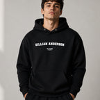 gillian-anderson name-print hoodie - black