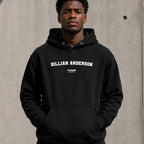 gillian-anderson name-print hoodie - black