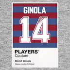 David Ginola 14 Football Shirt Frame Men's Hoodie – grey close-up detail shot of the David Ginola 14 Football Players