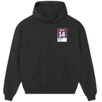 David Ginola 14 Football hoodie – black men's hoodie featuring the David Ginola 14 Football Players Couture logo
