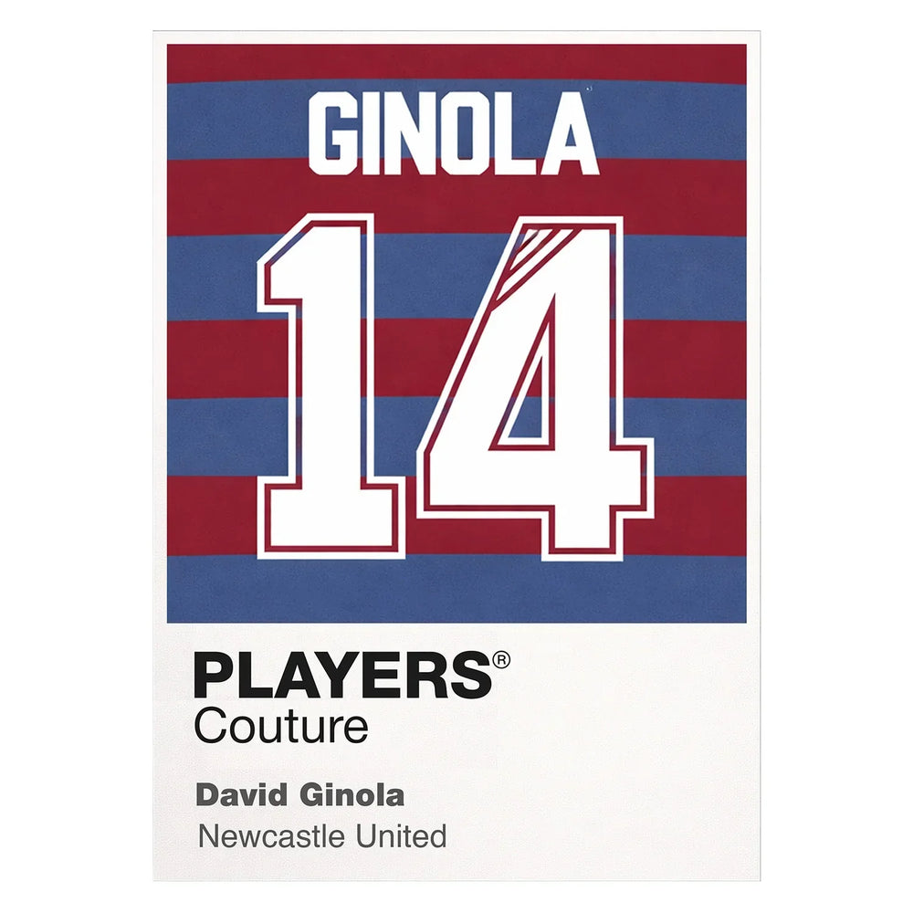 David Ginola 14 Football Shirt Frame Men's Hoodie – white close-up detail shot of the David Ginola 14 Football Players