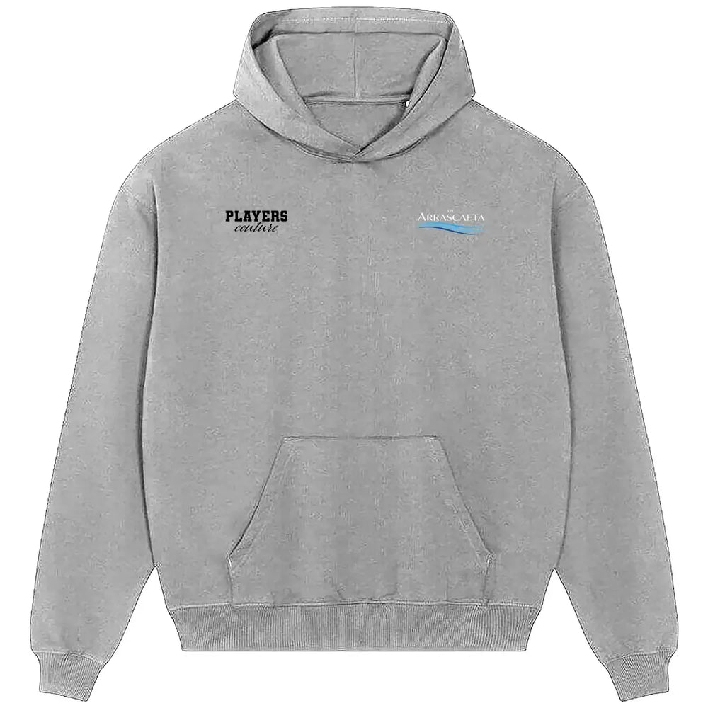 Giorgian De Arrascaeta hoodie – grey men's hoodie featuring the Giorgian De Arrascaeta Players Couture logo