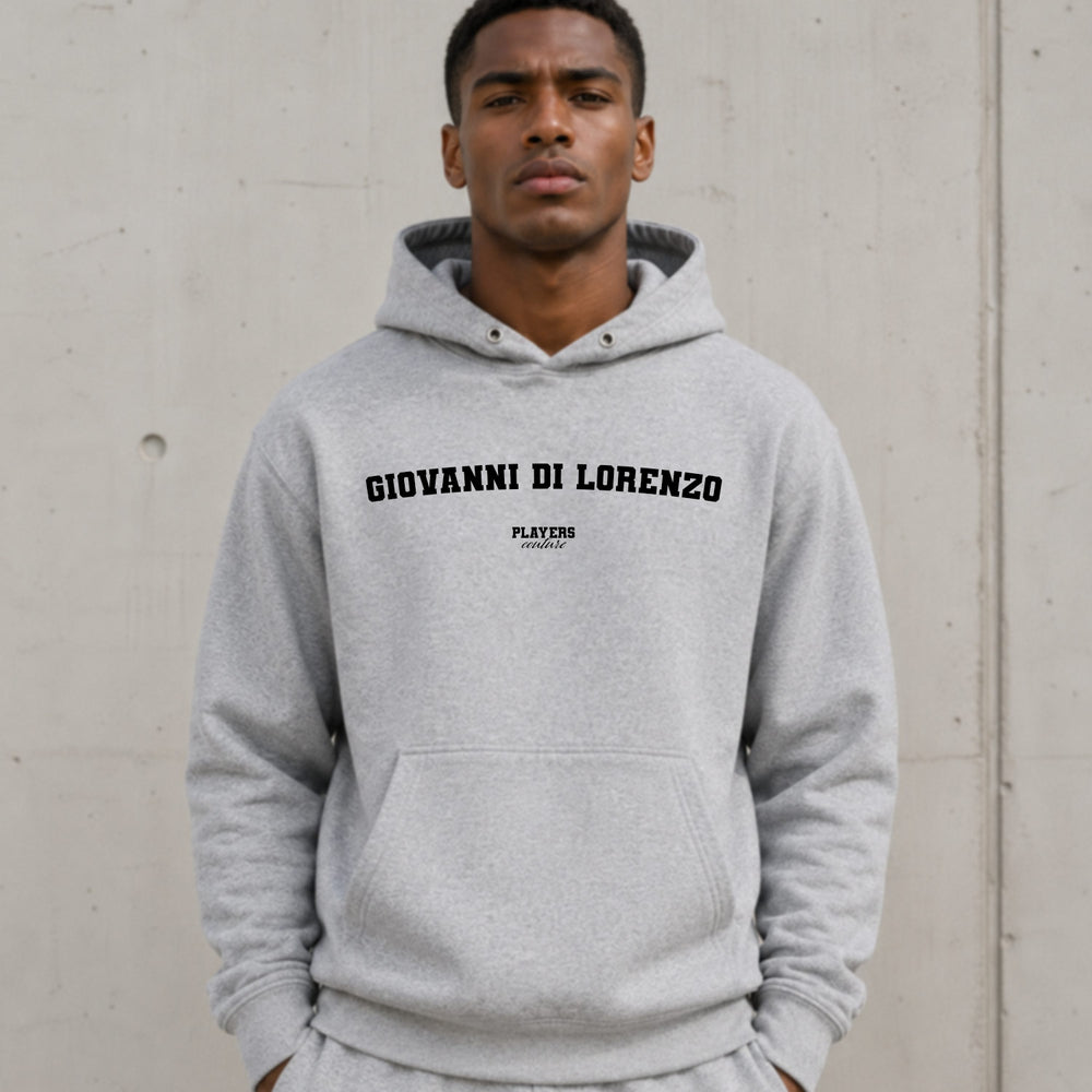 giovanni-di-lorenzo name-print hoodie - grey