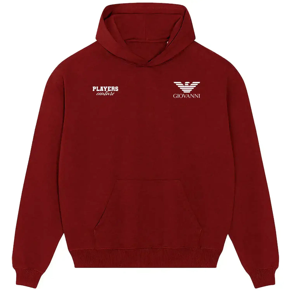 Giovanni Logo Players Couture Men's Casual Hoodie - Red / S | AC Milan, Argentina, Arsenal, Fashion Collection, Football, Glasgow Rangers, Hoodies, Italy, Juventus, Men's, Netherlands, Romania, Volume 1