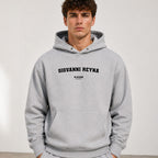 giovanni-reyna name-print hoodie - grey