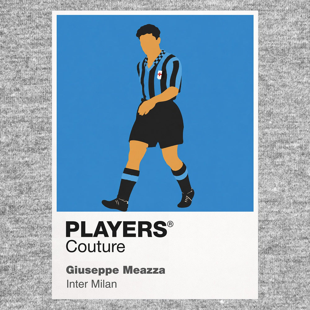 Giuseppe Meazza Inter Milan Icon Frame Men's Hoodie — Gray Artwork