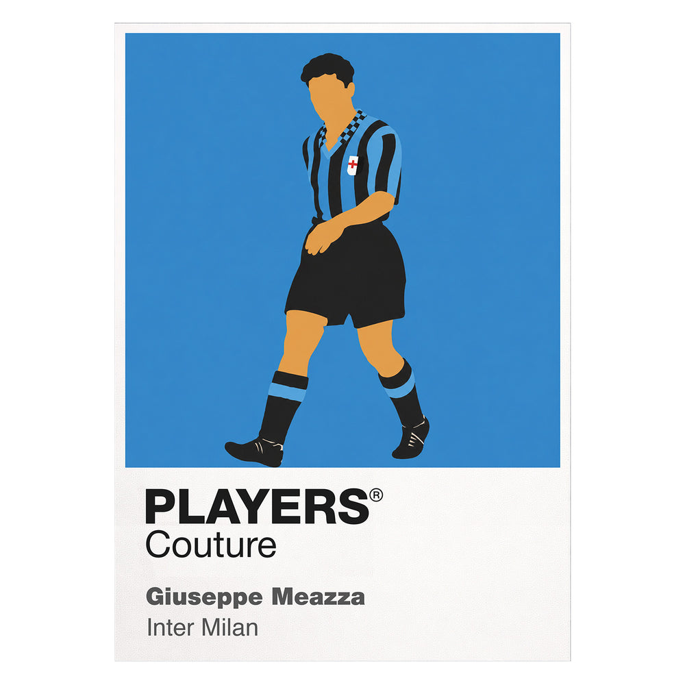 Giuseppe Meazza Inter Milan Icon Frame — White