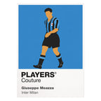 Giuseppe Meazza Inter Milan Icon Frame — White