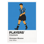Giuseppe Meazza Inter Milan Icon Frame — White