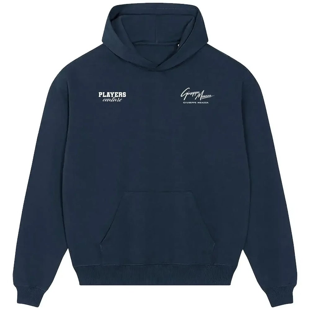 Giuseppe Meazza hoodie – navy men's hoodie featuring the Giuseppe Meazza Players Couture logo