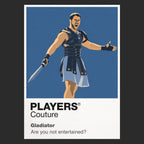Gladiator Maximus in Roman armour standing alone on the sand of the Colosseum Icon Frame artwork in black