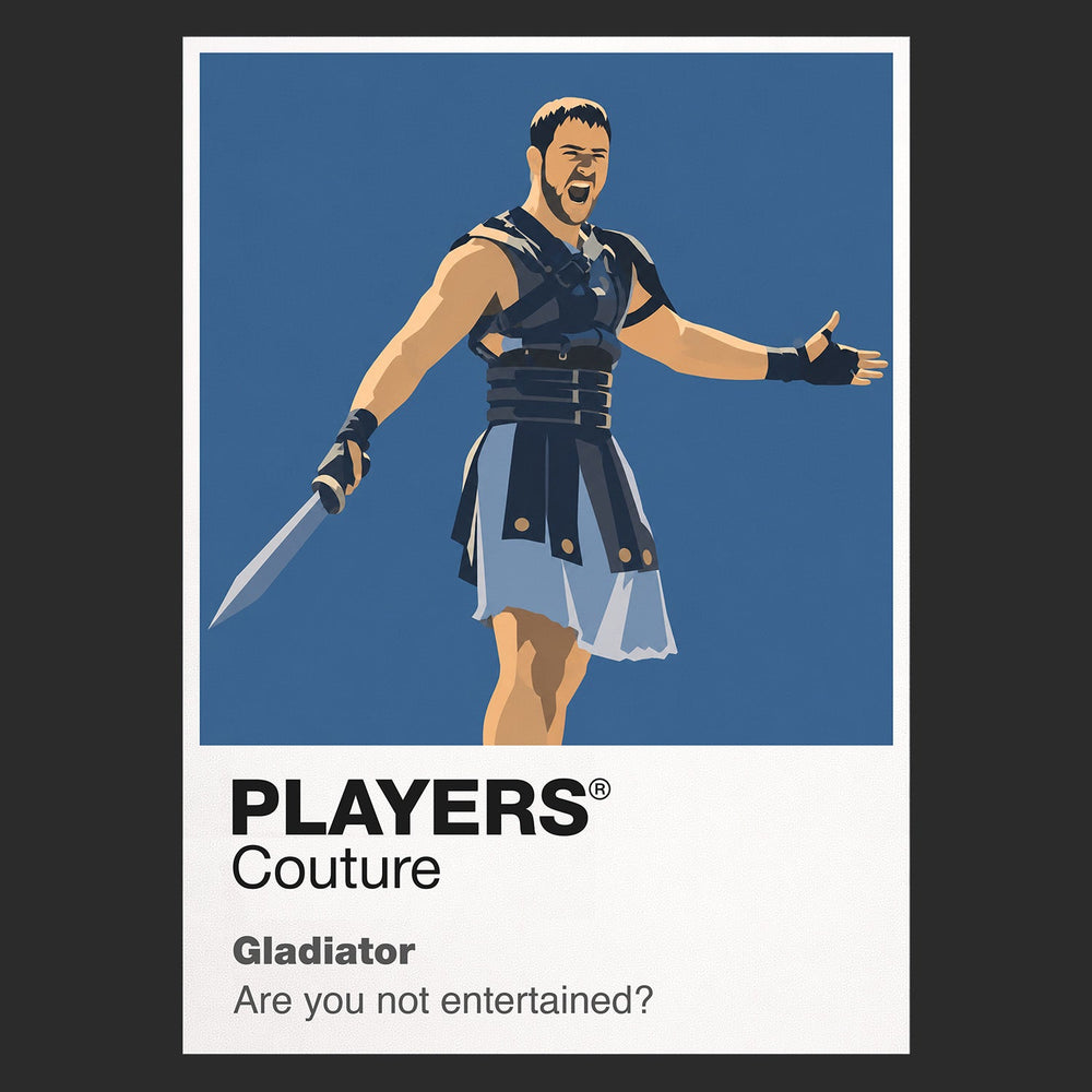 Gladiator Maximus in Roman armour standing alone on the sand of the Colosseum Icon Frame artwork in black