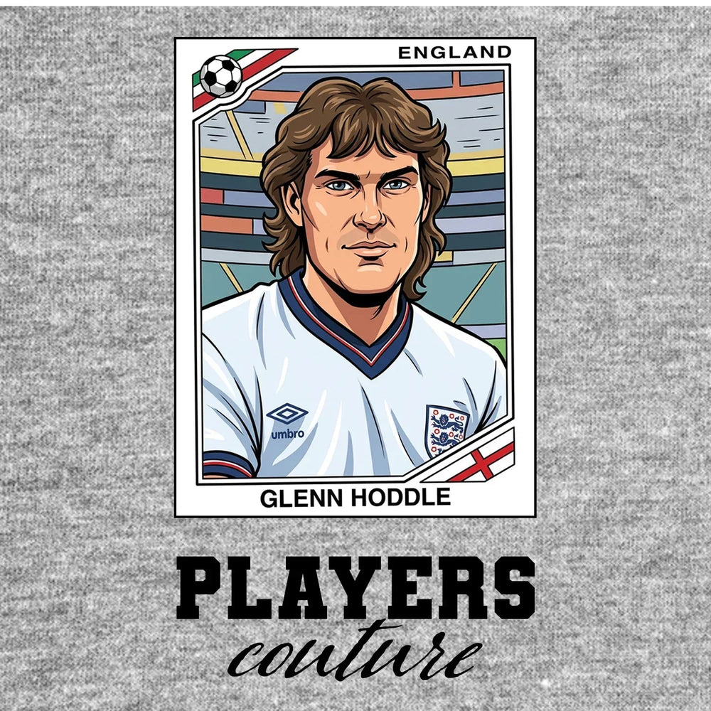 Glenn Hoddle World Cup Sticker Kids Hoodie – glenn hoddle grey Players Couture design