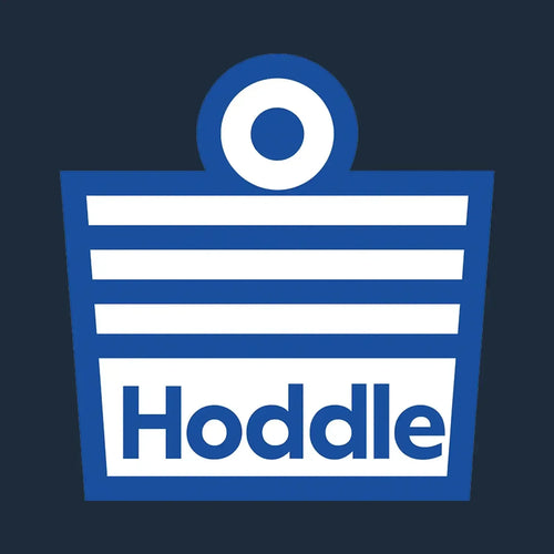 Glenn Hoddle Logo Men's Hoodie – navy close-up detail shot of the Glenn Hoddle Players Couture logo design